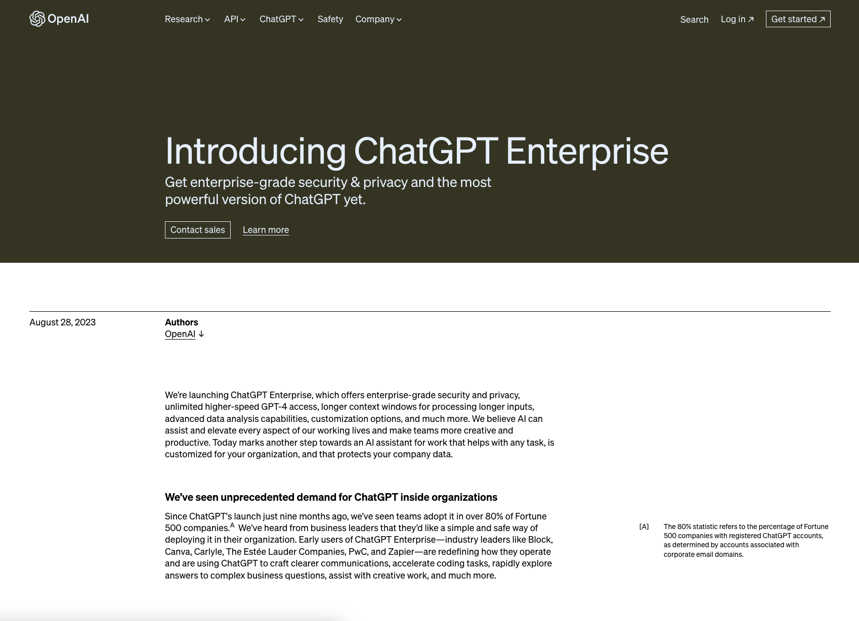 The Launch of ChatGPT Enterprise: Advancing AI Adoption for Businesses